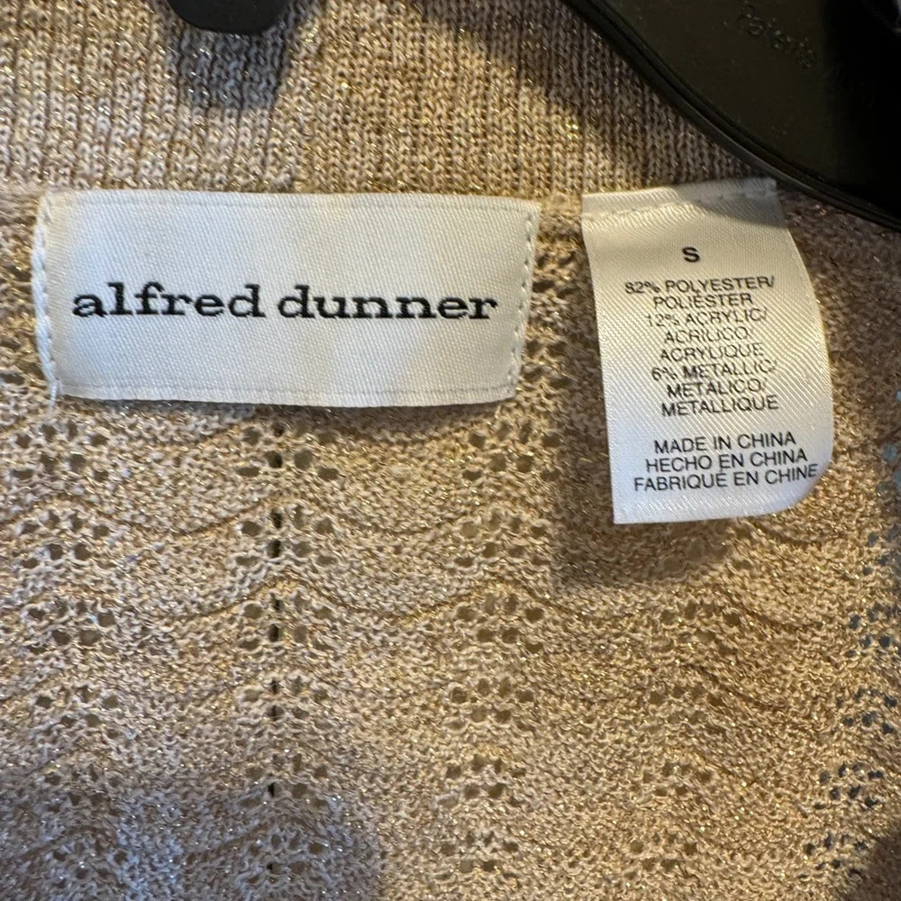 Alfred Dunner Sweater Cardigan Gold Beige Cardigan Sz S - Picture 2 of 8